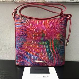 Brahmin RAINBOW FISH MELBOURNE Leather KATIE CROSSBODY Vibrant Colors NWT